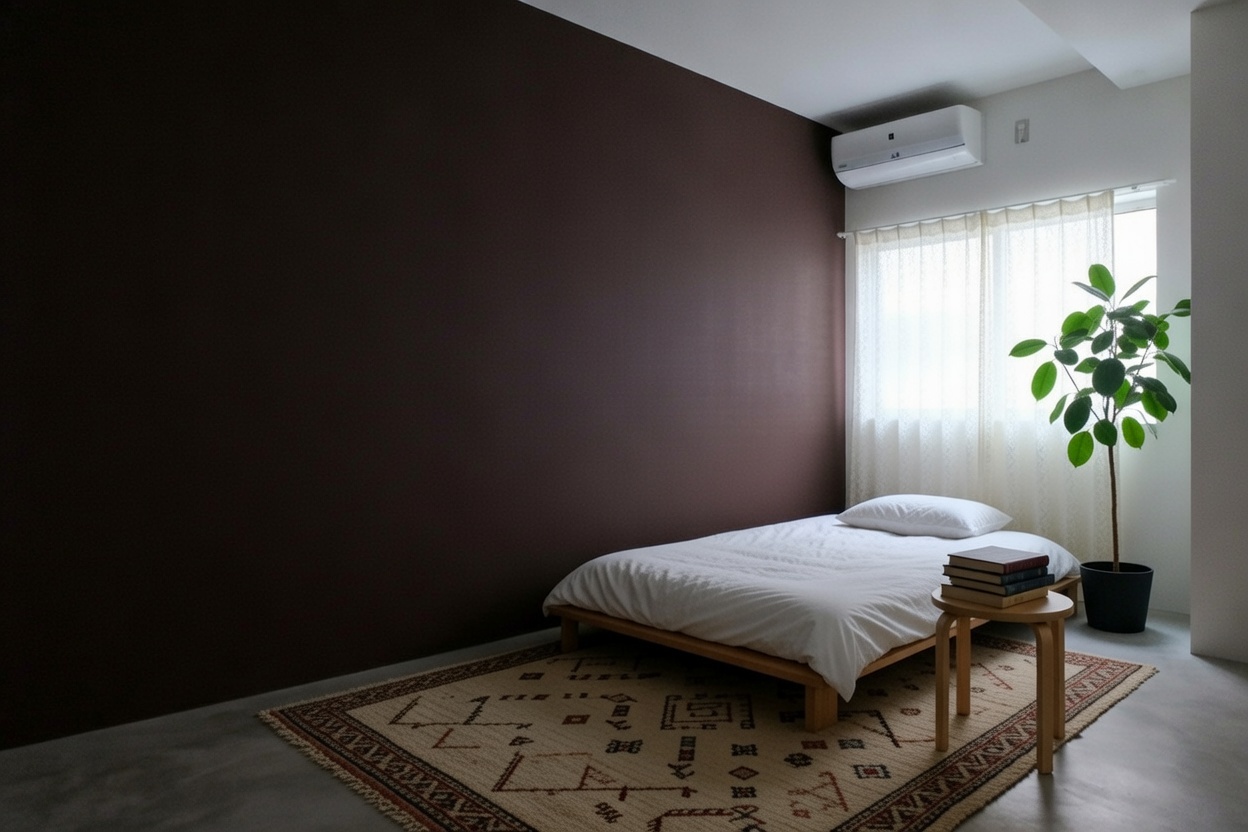 宿泊室のアクセントカラーは紫。